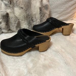 Mia genuine leather Swedish Clogs size 38